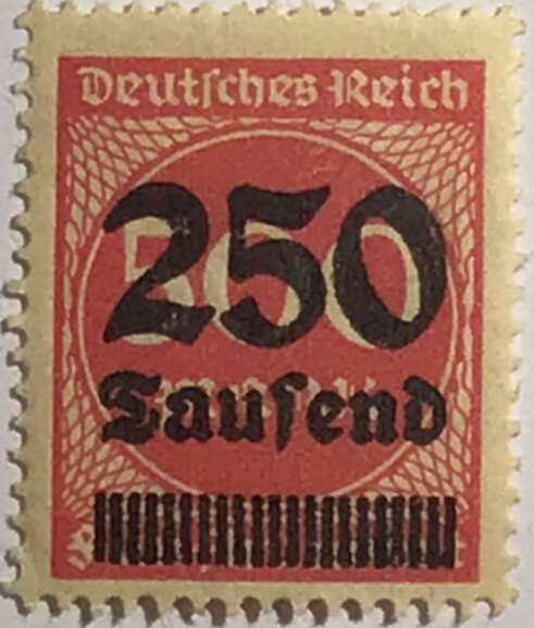 250000 mark stamp hyperinflation